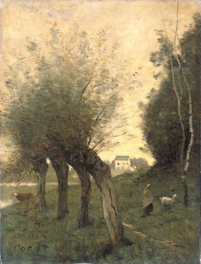 Krajobraz z wierzbami głuchymi autorstwa Jean-Baptiste-Camille Corot